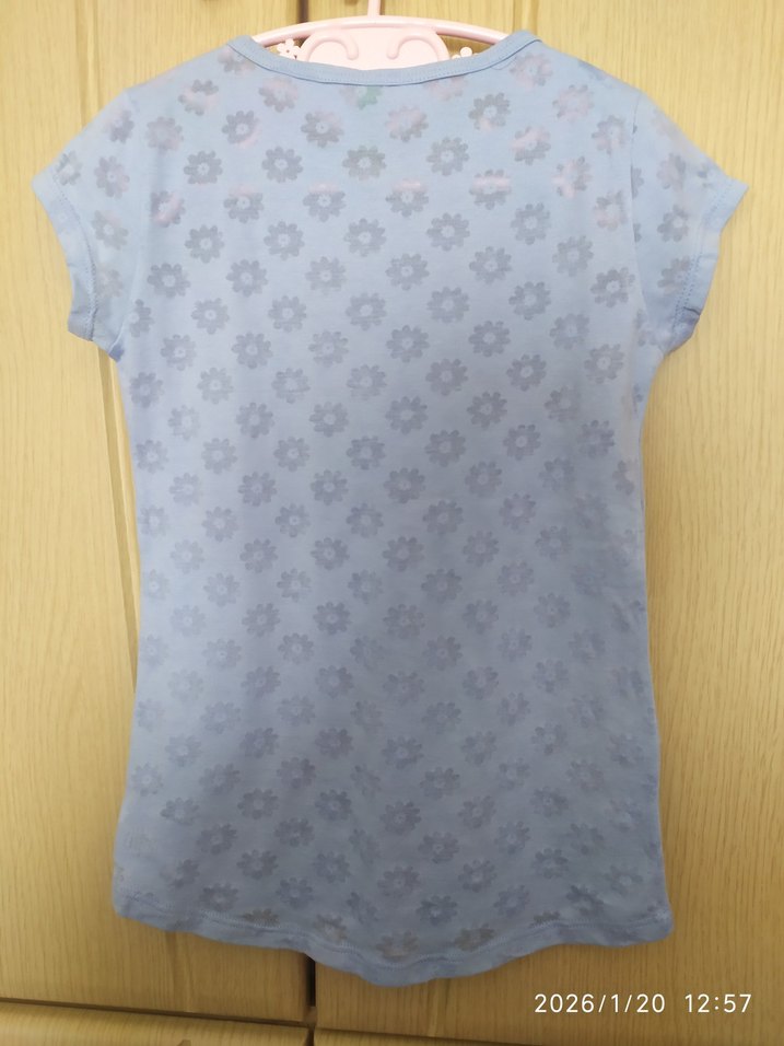 Mavi Kız Çocuk Baskılı Tişört - Görsel 2