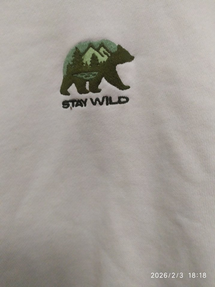 Kapüşonlu Beyaz ve Haki Sweatshirt - Görsel 2