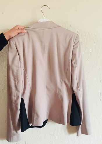 Diğer Bej Siyah Düğmeli Kadın Blazer Ceket