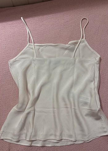xs Beden Mango ekru saten askılı bluz