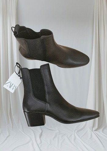 ZARA 39 deri siyah bot