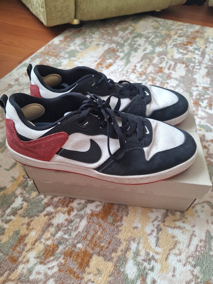 Beyaz Siyah Kırmızı Bağcıklı Erkek ayakkabı - Görsel 3