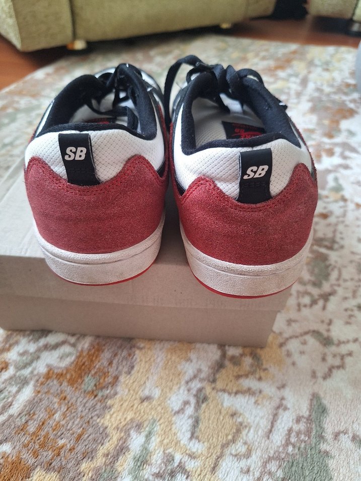 Beyaz Siyah Kırmızı Bağcıklı Erkek ayakkabı - Görsel 4