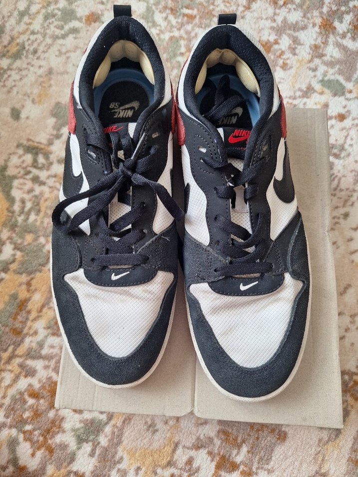 Beyaz Siyah Kırmızı Bağcıklı Erkek ayakkabı - Görsel 2