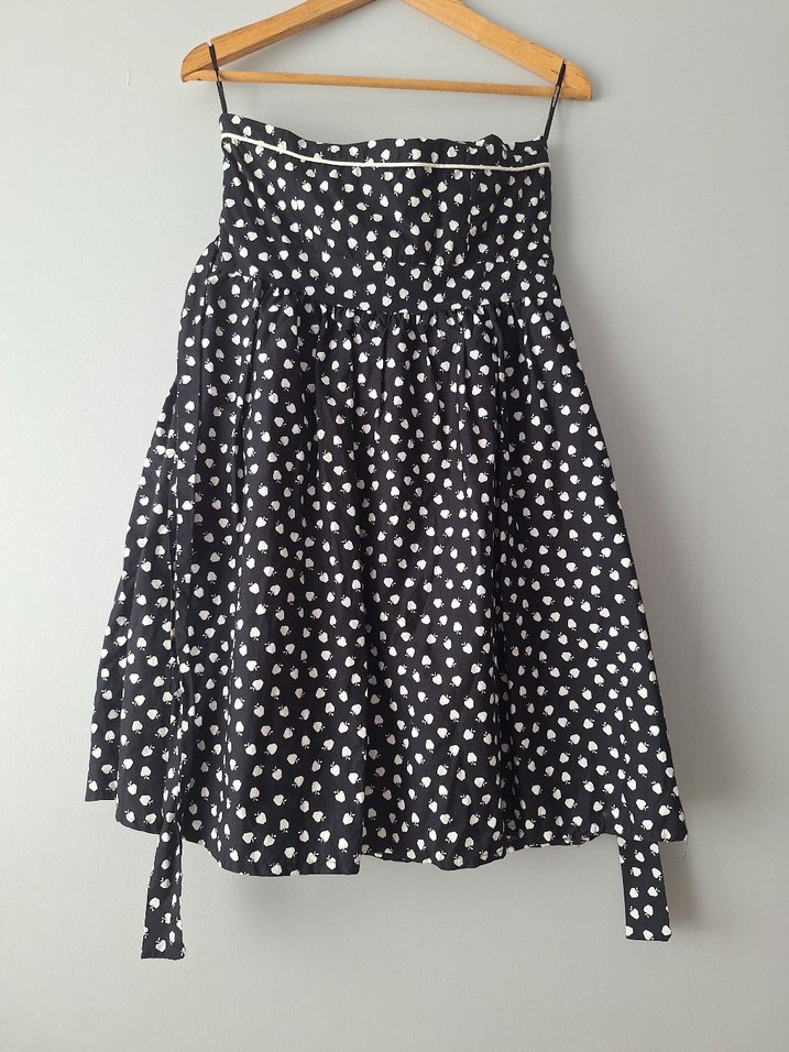 Düğmeli Siyah Puantiyeli Midi - Görsel 2