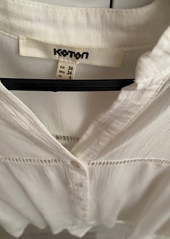 s Beden Koton Düğmeli V Yaka Beyaz Keten Gömlek