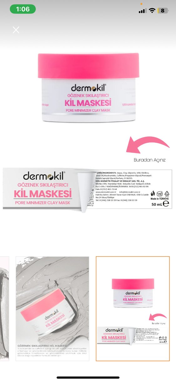 Dermokil Gözenek Sıkılaştırıcı Kil Maskesi 50 ml - Görsel 5