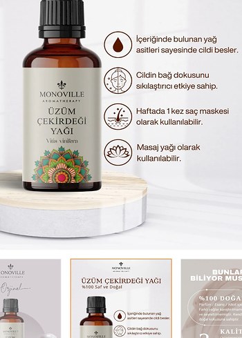 Diğer Monoville Soğuk Sıkın Üzüm Çekirdeği Yağı 30 ml