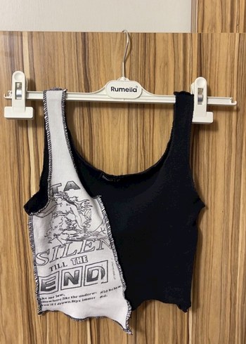 Beyaz Baskılı Kısa Kollu Kadın Tişört - Görsel 9