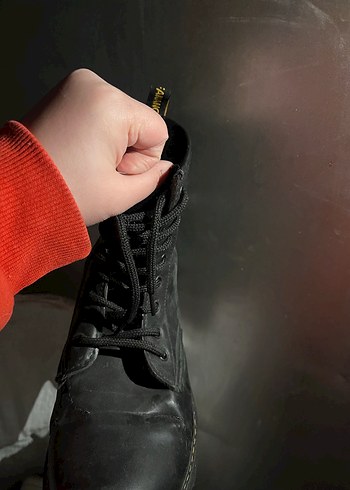 Siyah Deri Bağcıklı Punk Bot - Görsel 5