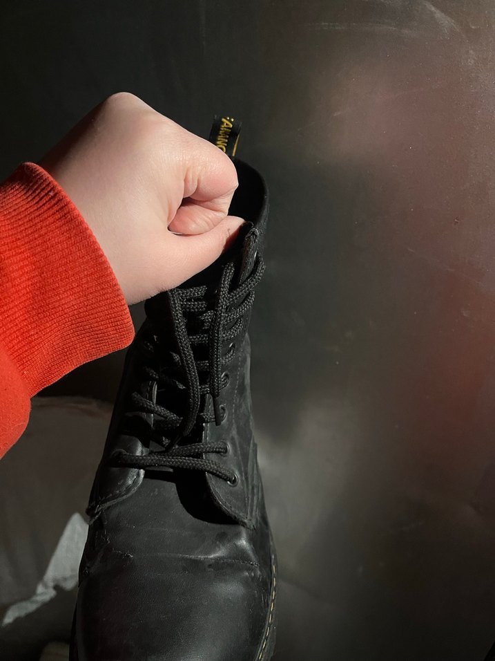 Siyah Deri Bağcıklı Punk Bot - Görsel 5