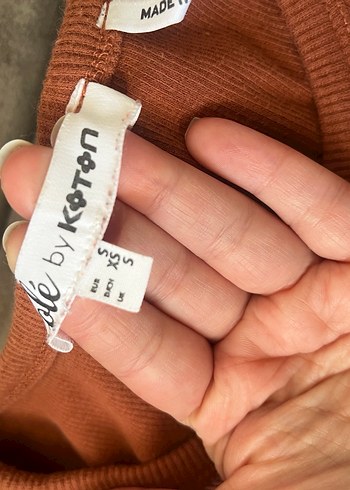 Kahverengi Kısa Pamuklu crop - Görsel 2