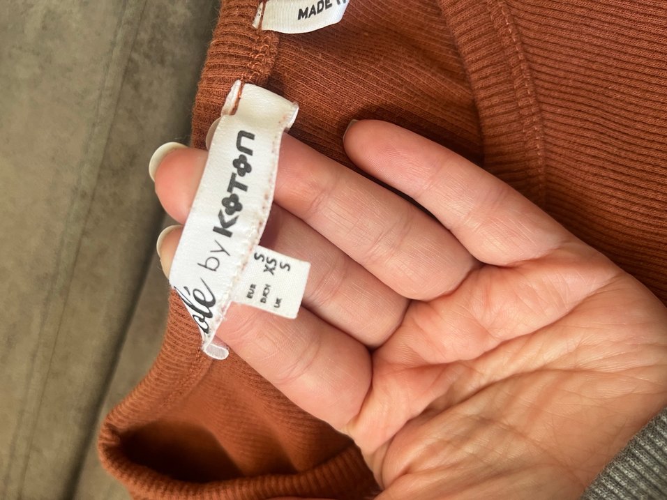 Kahverengi Kısa Pamuklu crop - Görsel 2