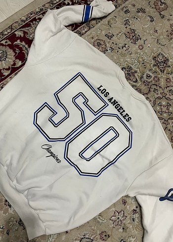 Kadın Beyaz Baskılı Sweatshirt - Görsel 2