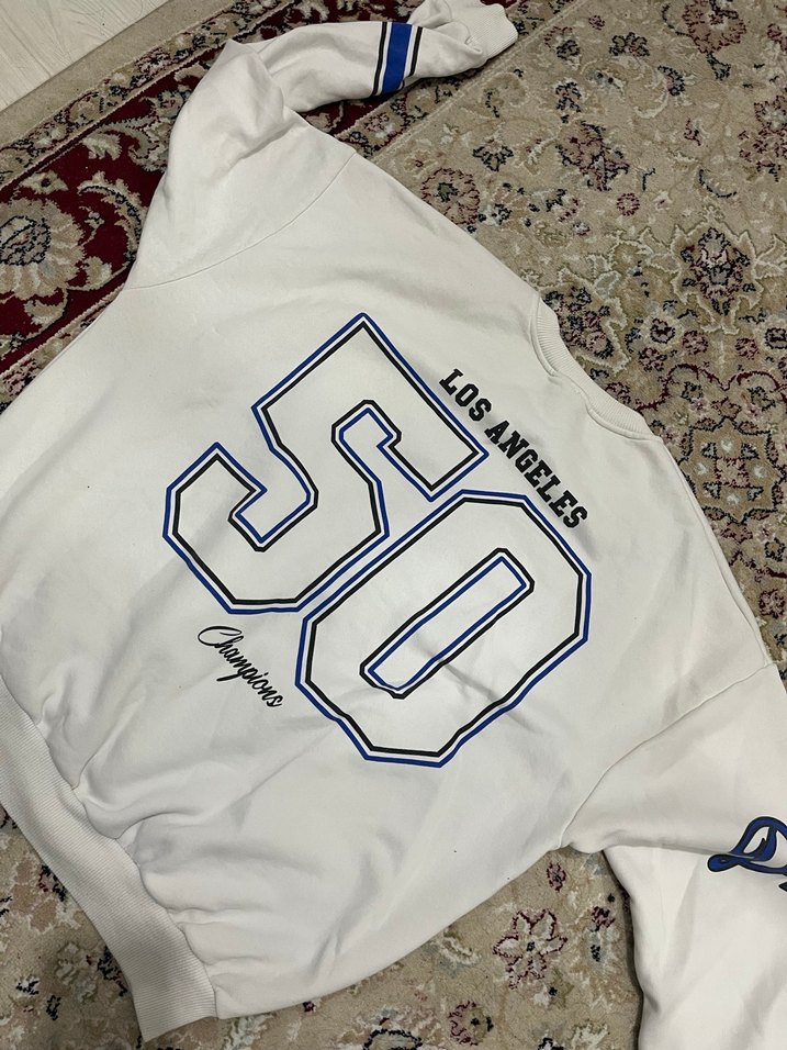 Kadın Beyaz Baskılı Sweatshirt - Görsel 2