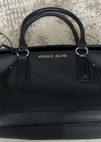 Armani Jeans Siyah Deri El Cantasi