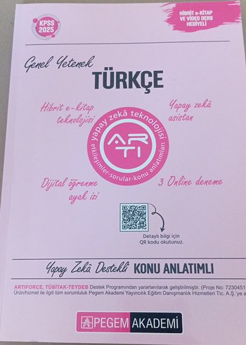 Pegem Akademi KPSS 2025 Türkçe Konu Anlatımı Kitabı