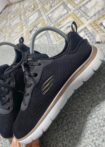 Siyah Elastik Casual Spor Ayakkabı erkek bayan uyumlu - Görsel 2