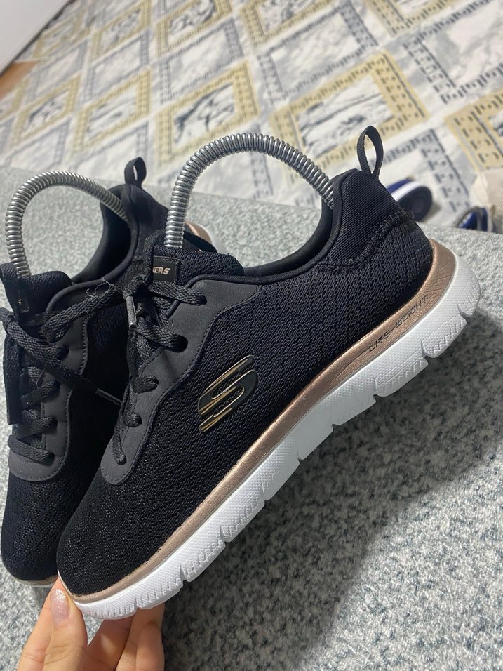 Siyah Elastik Casual Spor Ayakkabı erkek bayan uyumlu - Görsel 3