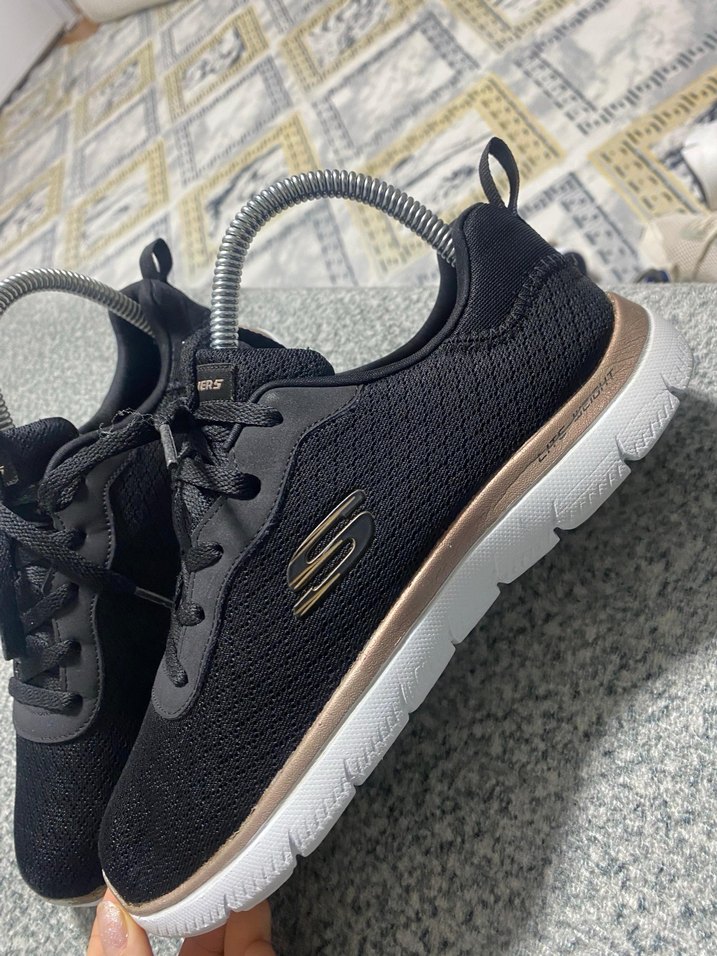 Siyah Elastik Casual Spor Ayakkabı erkek bayan uyumlu - Görsel 2