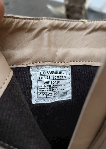 Bej Deri Kadın Dolgu Topuklu Bot ORJİNAL LCW - Görsel 6