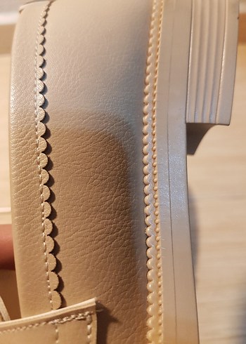 Bej Kadın Klasik loafer Ayakkabı trend model - Görsel 6