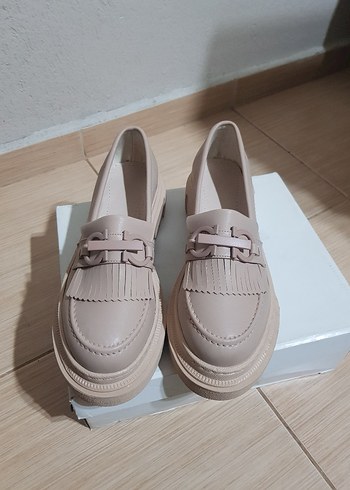 Bej Kadın Tokalı Loafer - Görsel 5