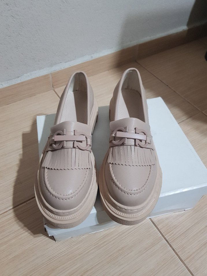 Bej Kadın Tokalı Loafer - Görsel 5