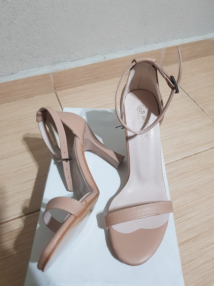 Bej Topuklu Kadın Abiye Ayakkabı - Görsel 2