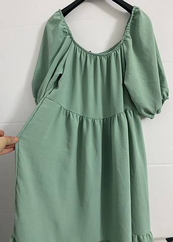 Yeşil Uzun Bohem Kadın Elbise - Görsel 2