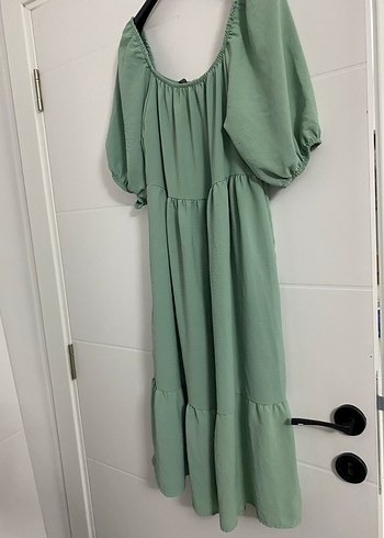 Yeşil Uzun Bohem Kadın Elbise - Görsel 3