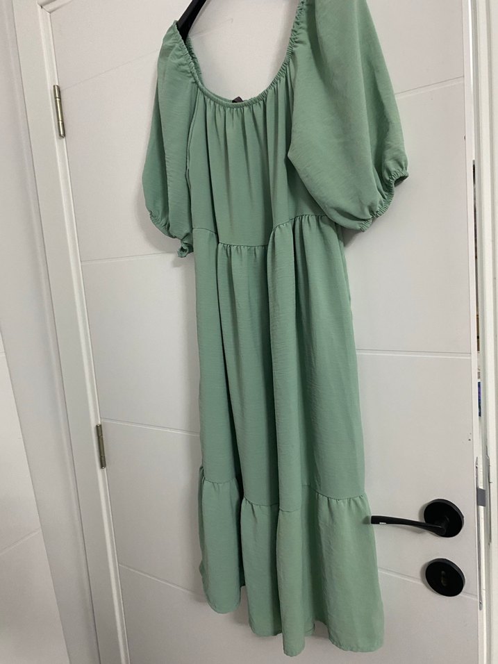 Yeşil Uzun Bohem Kadın Elbise - Görsel 3