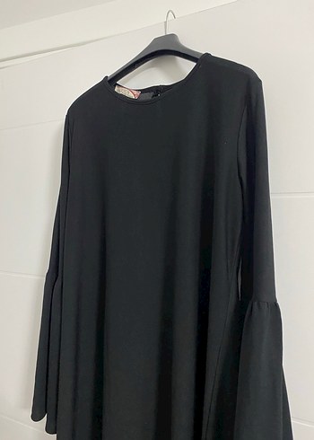 Uzun Kollu Siyah Drapeli Kadın Triko Elbise - Görsel 3