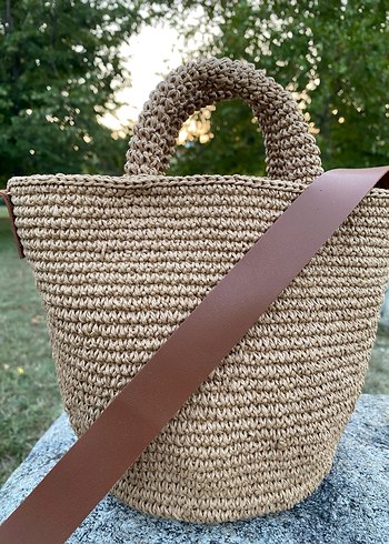 Örgü Kadın Çanta Kahverengi Bohem - Görsel 3