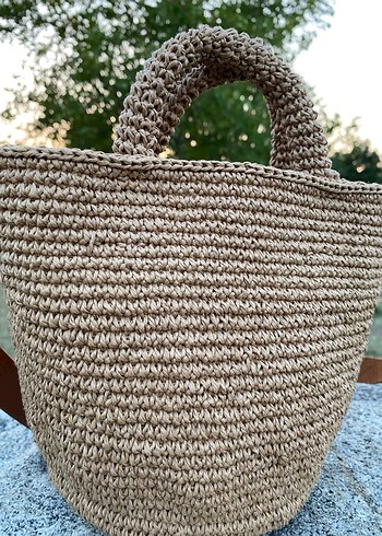 Örgü Kadın Çanta Kahverengi Bohem - Görsel 2