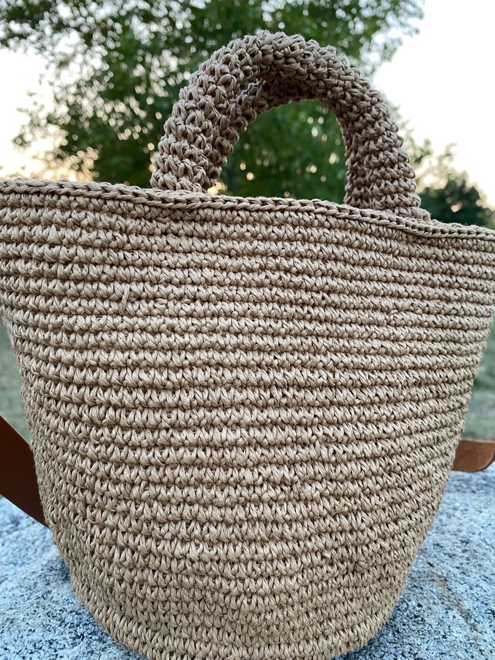 Örgü Kadın Çanta Kahverengi Bohem - Görsel 2