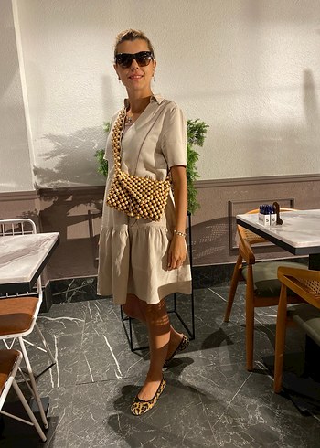 Boncuk Detaylı Ahşap Bohem Kadın Çanta - Görsel 2