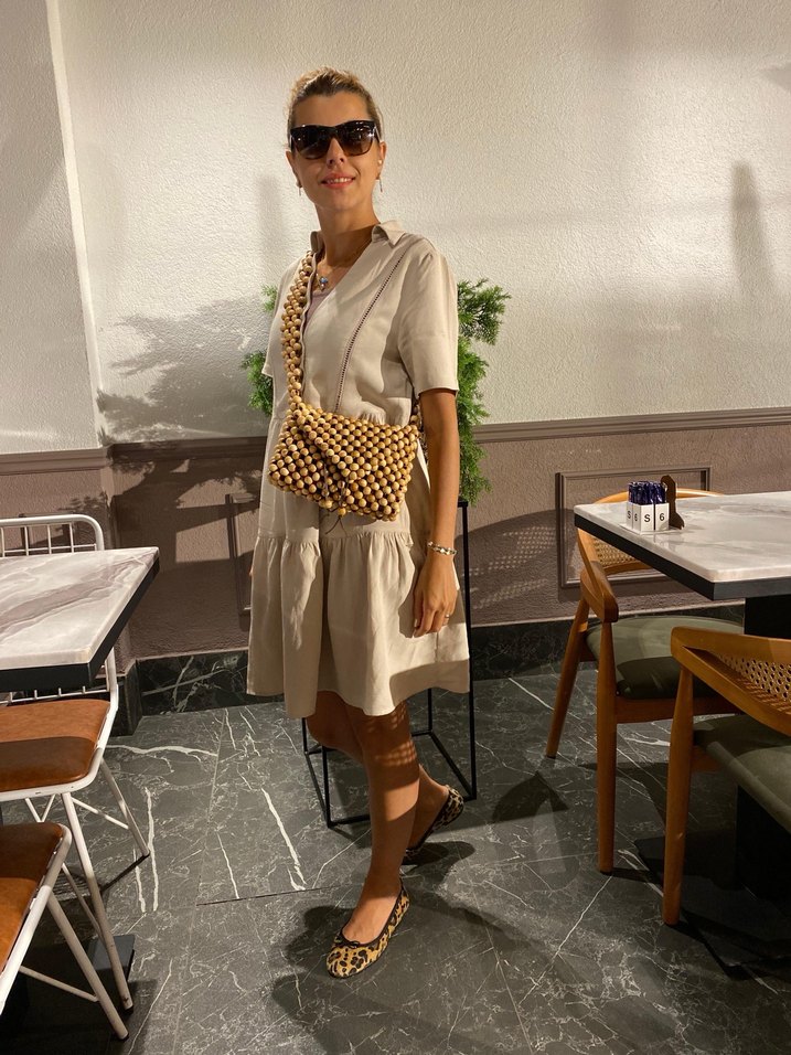 Boncuk Detaylı Ahşap Bohem Kadın Çanta - Görsel 2