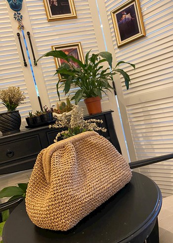 Bej Örgü Kadın Portföy Çanta - Görsel 3