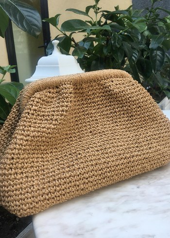 Bej Örgü Kadın Portföy Çanta - Görsel 4