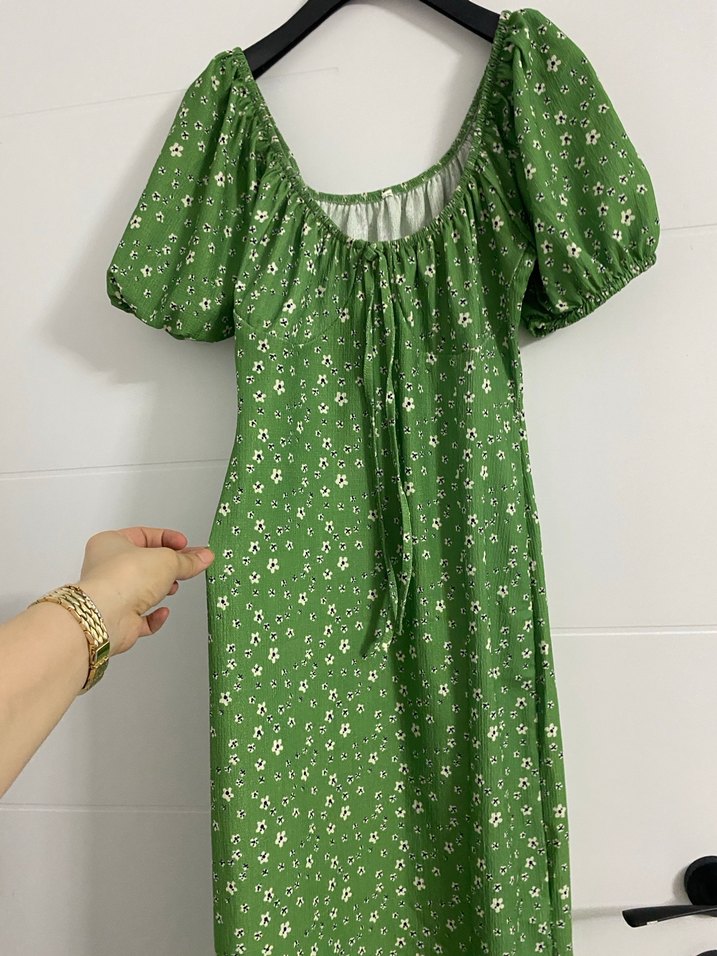 Yeşil Bohem Uzun Elbise - Görsel 3