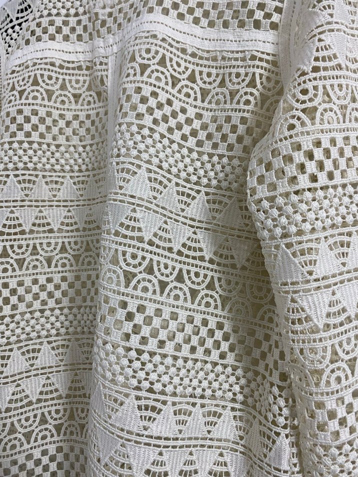 Dantel İşlemeli Bohem Beyaz Triko Bluz - Görsel 2