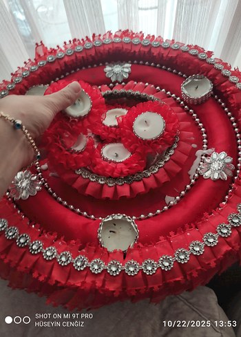 Kına Tepsisi - sepeti ve mumluklar - Görsel 3