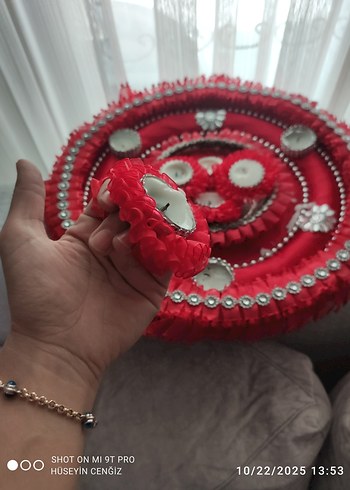 Kına Tepsisi - sepeti ve mumluklar - Görsel 4