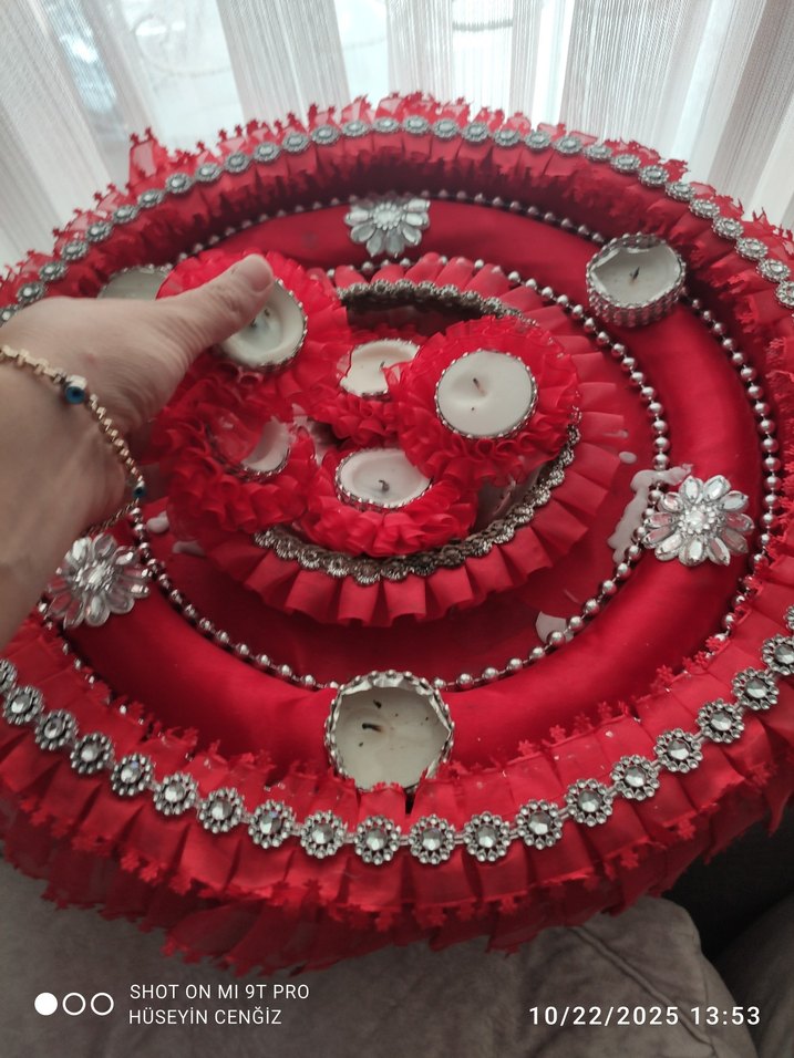 Kına Tepsisi - sepeti ve mumluklar - Görsel 3