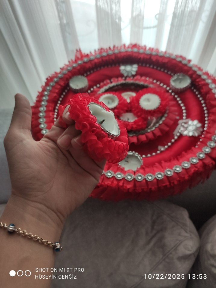 Kına Tepsisi - sepeti ve mumluklar - Görsel 4