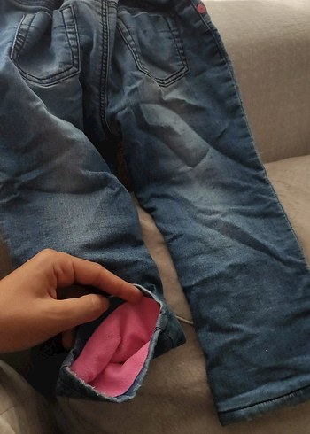 Kız Çocuk Mavi Bol Kesim Kot Pantolon - Görsel 3