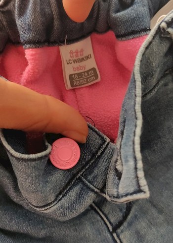 Kız Çocuk Mavi Bol Kesim Kot Pantolon - Görsel 2