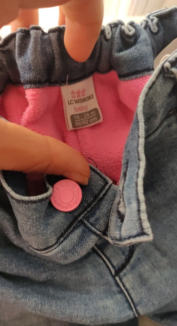 Kız Çocuk Mavi Bol Kesim Kot Pantolon - Görsel 2