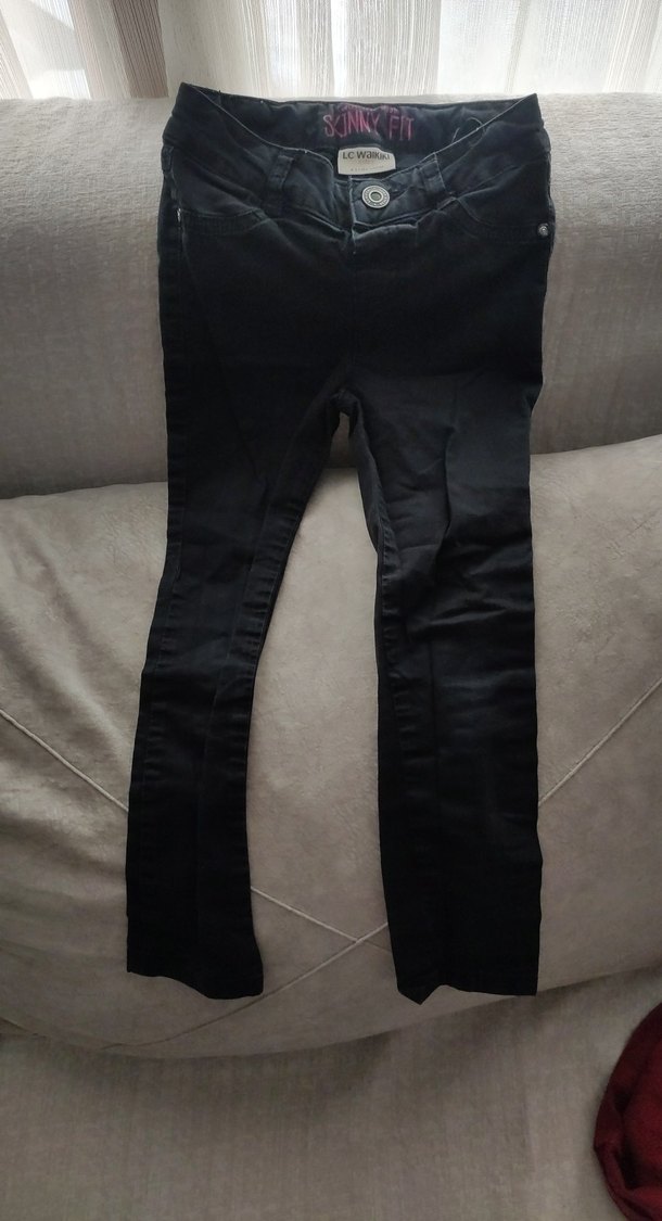 Siyah Düğmeli Skinny Fit Kot Pantolon - Görsel 2